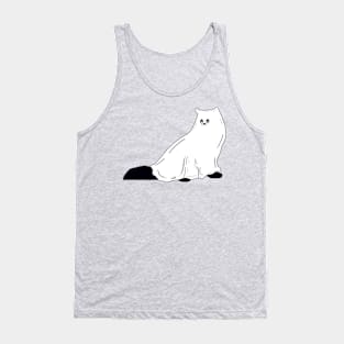 Fluffy Ghost Cat With Fall Green Tank Top